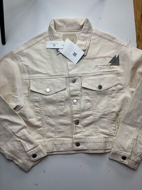 Anthropologie AG Embroidered Denim Jacket sz M